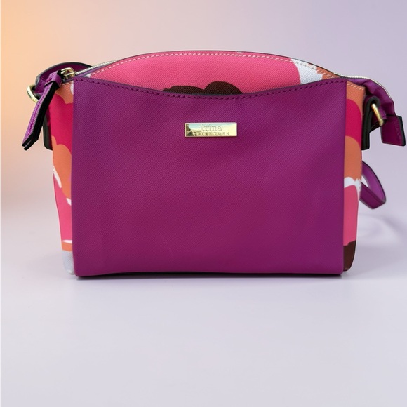 Trina Turk Handbags - Trina Turk Wildflower Floral Plum Color Purse Satchel Shoulder/ Crossbody Bag